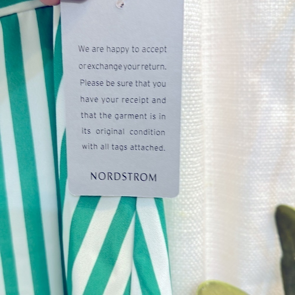 NWT Women’s Tash + Sophie Anthropologie Green & White Striped Midi Dress Size 12 - Picture 8 of 16
